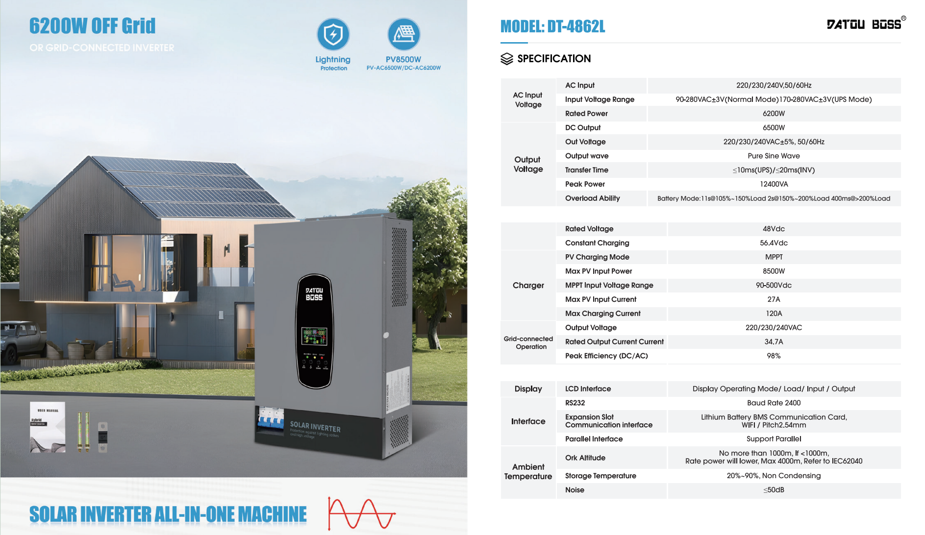 DATOU BOSS DT-4862L Hybrid Inverter
