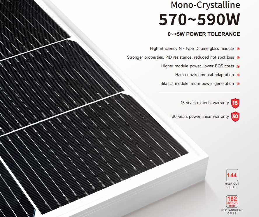 Q-SUN Mercury 590W Solar Panel Dimensions